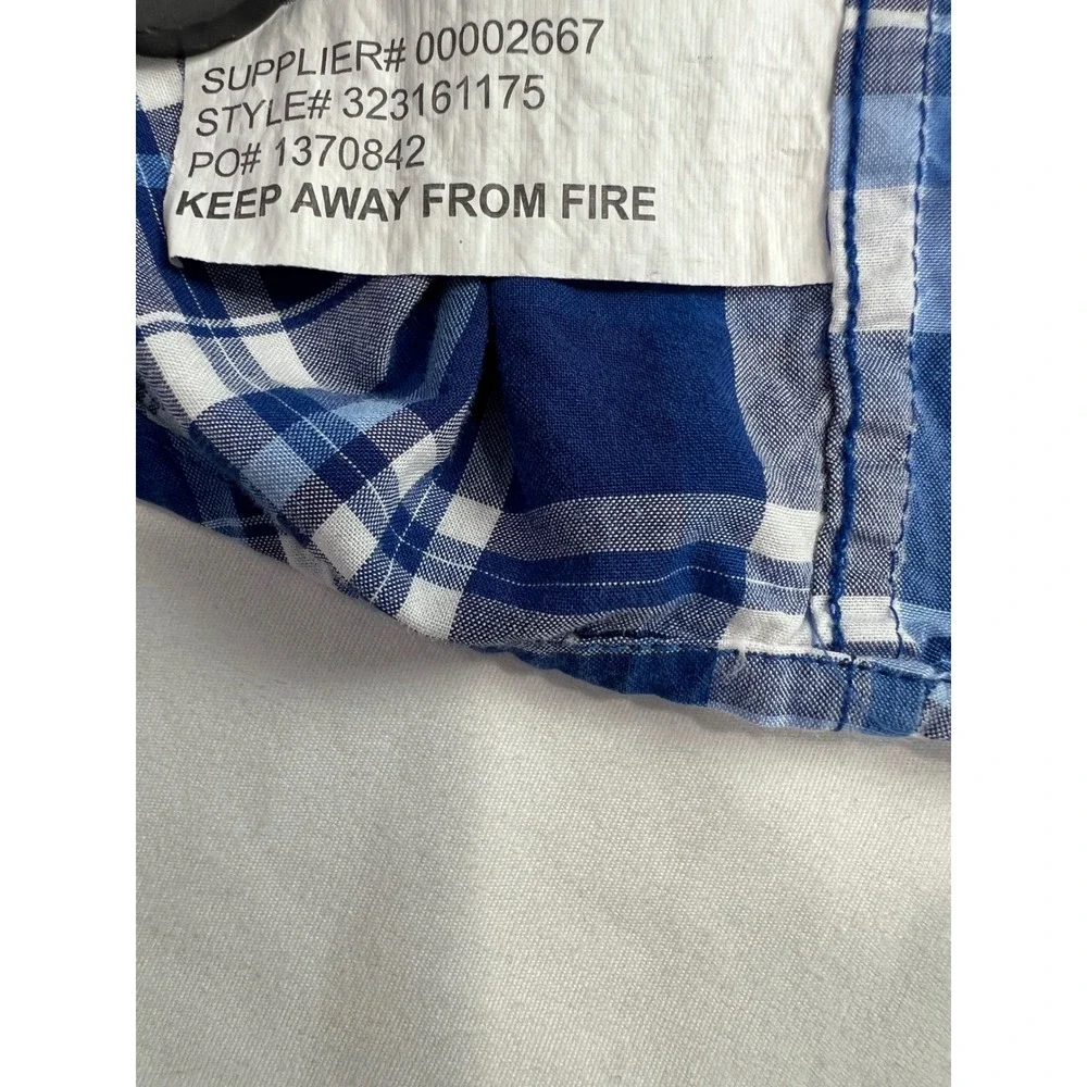 Ralph Lauren Button Down Shirt Boys Large 14-16 Blue Excellent Plaid Classic A56
